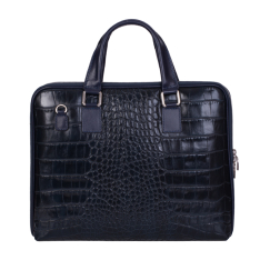 GEANTA ZEVO LAPTOP DAMA BLEUMARIN PIELE NATURALA PRINT CROCO ADELAIDA