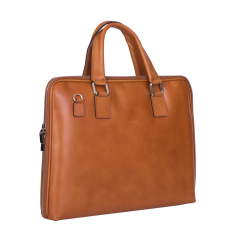 GEANTA ZEVO LAPTOP DAMA CARAMEL PIELE NATURALA RIGIDA ADELAIDA