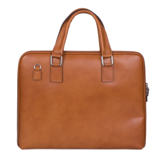 GEANTA ZEVO LAPTOP DAMA CARAMEL PIELE NATURALA RIGIDA ADELAIDA