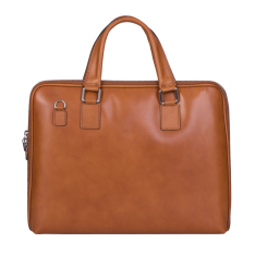 GEANTA ZEVO LAPTOP DAMA CARAMEL PIELE NATURALA RIGIDA ADELAIDA