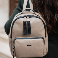 RUCSAC ZEVO DAMA BEJ PIELE NATURALA ALEGRA