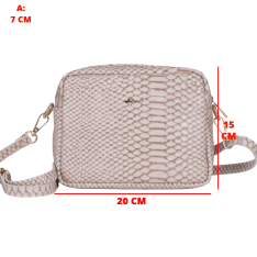  GEANTA ZEVO DAMA MINI CREM PIELE NATURALA PRINT SARPE AMALIA