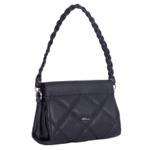 GEANTA ZEVO DAMA NEAGRA PIELE NATURALA MATLASATA MARIME MICA AMEDEEA