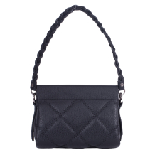 GEANTA ZEVO DAMA NEAGRA PIELE NATURALA MATLASATA MARIME MICA AMEDEEA