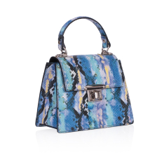 GEANTA ZEVO DAMA ALBASTRA PIELE NATURALA PRINT SARPE AMI