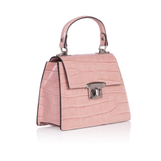 GEANTA ZEVO DAMA ROZ PRAFUIT PIELE NATURALA PRINT CROCODIL AMI