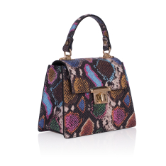 GEANTA ZEVO DAMA PIELE NATURALA PRINT SARPE MULTICOLOR AMI