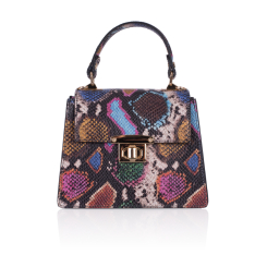 GEANTA ZEVO DAMA PIELE NATURALA PRINT SARPE MULTICOLOR AMI