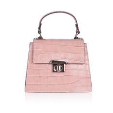 GEANTA ZEVO DAMA ROZ PRAFUIT PIELE NATURALA PRINT CROCODIL AMI