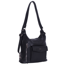 GEANTA ZEVO TIP RUCSAC DAMA NEGRU PIELE NATURALA ANCA