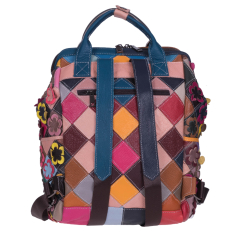 RUCSAC DAMA PIELE NATURALA PRINT FLORAL MULTICOLOR ANGELINA