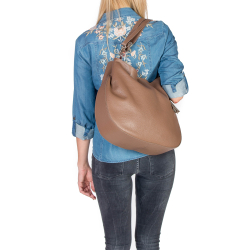 GEANTA ZEVO DAMA TAUPE PIELE NATURALA ANNA