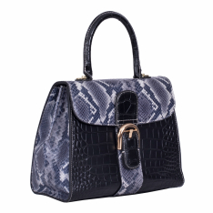 GEANTA ZEVO DAMA NEAGRA PIELE NATURALA PRINT CROCODIL ARIADNA