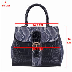 GEANTA ZEVO DAMA NEAGRA PIELE NATURALA PRINT CROCODIL ARIADNA