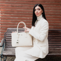 GEANTA ZEVO DAMA OFFICE NUDE PIELE NATURALA TEXTURATA AYANA