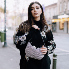 CLUTCH ZEVO DAMA OCAZIE ARGINTIU DESCHIS BEATRICE