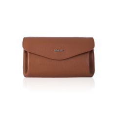 GEANTA ZEVO DAMA CARAMEL PIELE NATURALA DIMENSIUNE MICA BIANCA