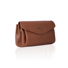 GEANTA ZEVO DAMA CARAMEL PIELE NATURALA DIMENSIUNE MICA BIANCA