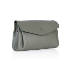 GEANTA ZEVO DAMA VERDE MENTA PIELE NATURALA DIMENSIUNE MEDIE BIANCA