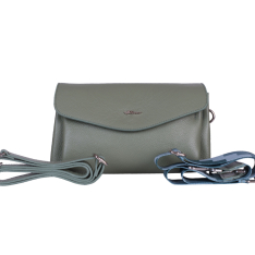 GEANTA ZEVO DAMA VERDE MENTA PIELE NATURALA DIMENSIUNE MEDIE BIANCA