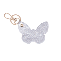  ACCESORIU ZEVO CHARM FLUTURE GEANTA PIELE NATURALA ARGINTIU DESCHIS 
