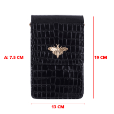  GEANTA ZEVO DAMA MINI NEAGRA PIELE NATURALA LACUITA PRINT CROCODIL KARINA