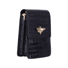  GEANTA ZEVO DAMA MINI NEAGRA PIELE NATURALA LACUITA PRINT CROCODIL KARINA