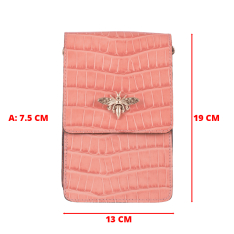  GEANTA ZEVO DAMA MINI ORANJ PIELE NATURALA LACUITA PRINT CROCODIL KARINA