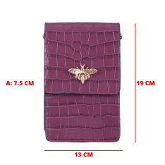  GEANTA ZEVO DAMA MINI MOV PIELE NATURALA LACUITA PRINT CROCODIL KARINA