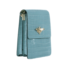  GEANTA ZEVO DAMA MINI BLEU PIELE NATURALA LACUITA PRINT CROCODIL KARINA