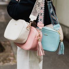  GEANTA ZEVO DAMA MINI BLEU PIELE NATURALA CUREA TEXTIL ANALESIA