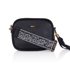  GEANTA ZEVO DAMA MINI NEAGRA PIELE NATURALA CUREA TEXTIL ANALESIA