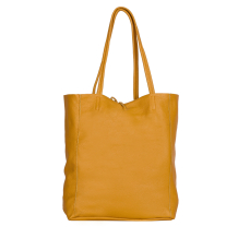 GEANTA ZEVO SHOPPING DAMA GALBEN MUSTAR PIELE NATURALA CECILIA