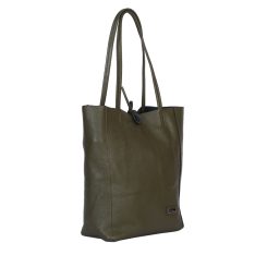 GEANTA ZEVO SHOPPING DAMA VERDE KAKI PIELE NATURALA CECILIA