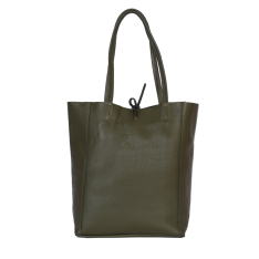 GEANTA ZEVO SHOPPING DAMA VERDE KAKI PIELE NATURALA CECILIA