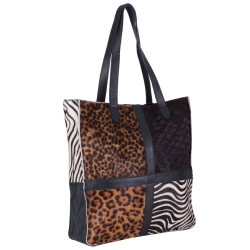 GEANTA ZEVO DAMA ANIMAL PRINT PIELE NATURALA TIP SHOPPER COSMINA