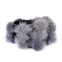 ACCESORIU GEANTA CUREA UMAR POMPOANE GRI BLANA PIELE NATURALA