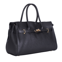 GEANTA ZEVO DAMA NEAGRA PIELE NATURALA TIP OFFICE DAIANA