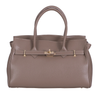 GEANTA ZEVO DAMA TAUPE PIELE NATURALA TIP OFFICE DAIANA