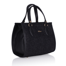 GEANTA ZEVO DAMA NEAGRA PIELE NATURALA SI RAFIE TIP POSTAS DALIDA