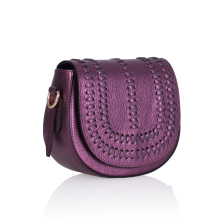 GEANTA ZEVO DAMA MOV GLITTER PIELE NATURALA MARIME MEDIE DETALIU CUSATURA DIANDRA