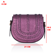 GEANTA ZEVO DAMA MOV GLITTER PIELE NATURALA MARIME MEDIE DETALIU CUSATURA DIANDRA