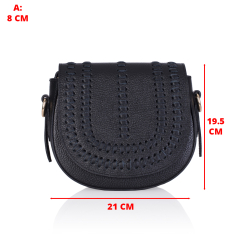 GEANTA ZEVO DAMA NEAGRA PIELE NATURALA MARIME MEDIE DETALIU CUSATURA DIANDRA