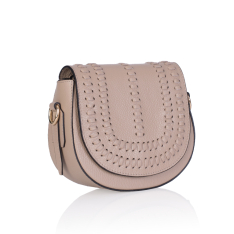 GEANTA ZEVO DAMA CREM PIELE NATURALA MARIME MEDIE DETALIU CUSATURA DIANDRA