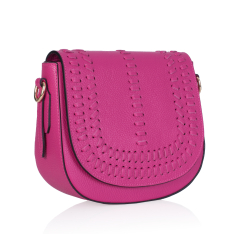 GEANTA ZEVO DAMA FUCSIA PIELE NATURALA MARIME MARE DETALIU CUSATURA DIANDRA