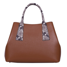 GEANTA ZEVO DAMA CONIAC PIELE NATURALA PALMELATTO SI MANERE PRINT SARPE ELLA