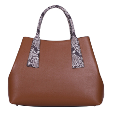 GEANTA ZEVO DAMA CONIAC PIELE NATURALA PALMELATTO SI MANERE PRINT SARPE ELLA