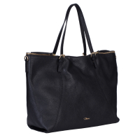 GEANTA ZEVO DAMA NEAGRA PIELE NATURALA TIP SHOPPER FABIANA