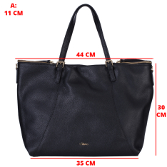 GEANTA ZEVO DAMA NEAGRA PIELE NATURALA TIP SHOPPER FABIANA