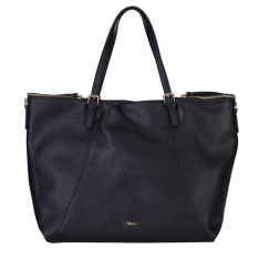 GEANTA ZEVO DAMA NEAGRA PIELE NATURALA TIP SHOPPER FABIANA